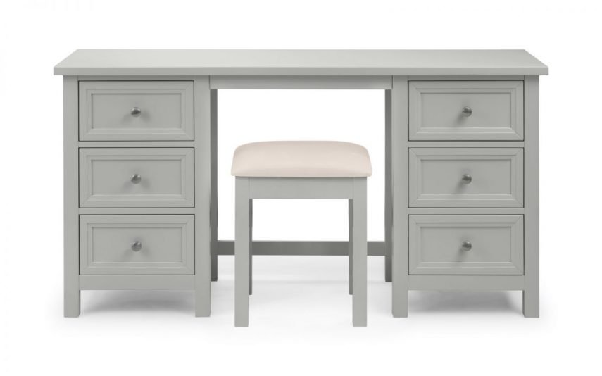 maine dressing table stool front grey