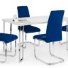 manhattan table 4 blue calabria cantilever chairs