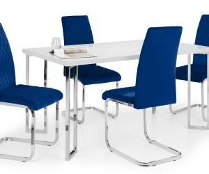 manhattan table 4 blue calabria cantilever chairs