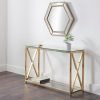 miami gold console table roomset