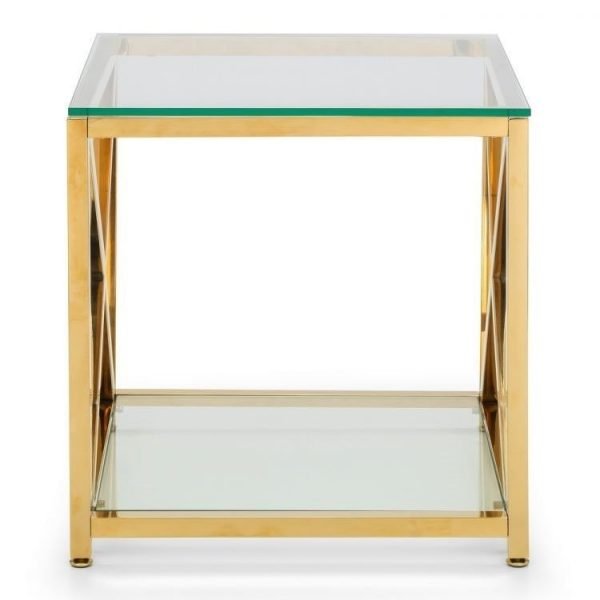 miami gold lamp table front angle