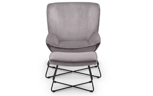 mila chair stool grey front