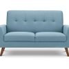 monza blue 2 seater sofa front