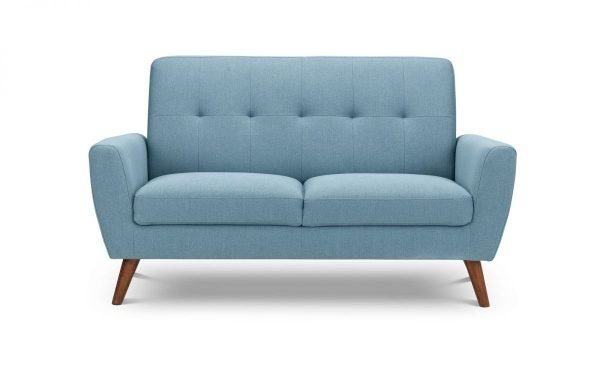 monza blue 2 seater sofa front