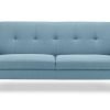 monza blue 3 seater sofa front