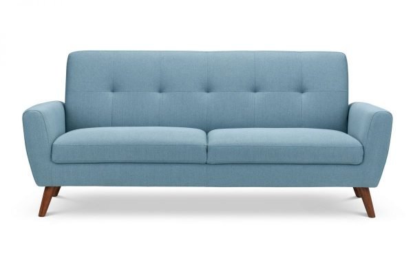 monza blue 3 seater sofa front