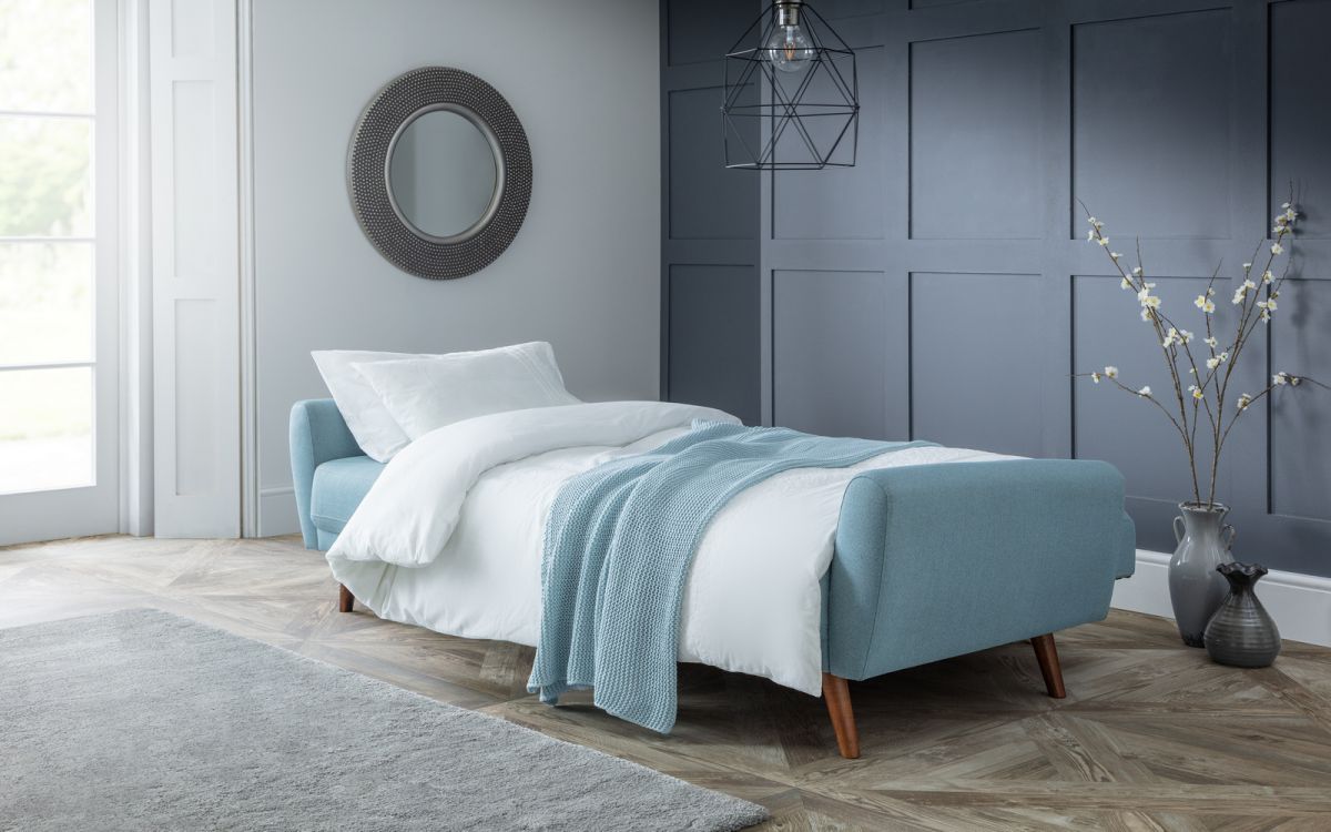Monza Fabric Sofa Bed Blue Only Oak Furniture