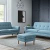 monza blue sofas and ottoman roomset 1