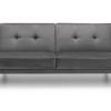 monza grey velvet sofabed front