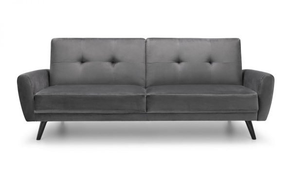 monza grey velvet sofabed front
