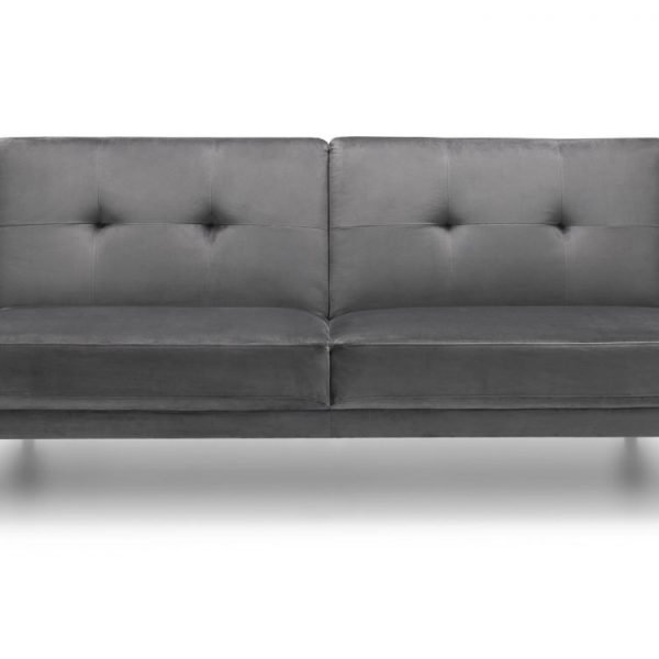 monza grey velvet sofabed front