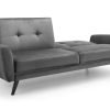 monza grey velvet sofabed half open