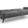 monza grey velvet sofabed open