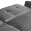 monza grey velvet sofabed open detail