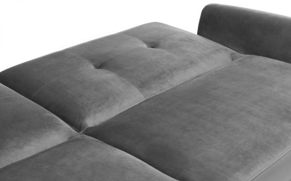monza grey velvet sofabed open detail