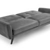 monza grey velvet sofabed open high angle