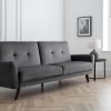 monza grey velvet sofabed roomset