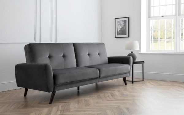 monza grey velvet sofabed roomset