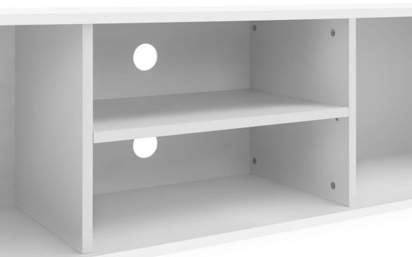 moritz white tv cabinet shelf detail