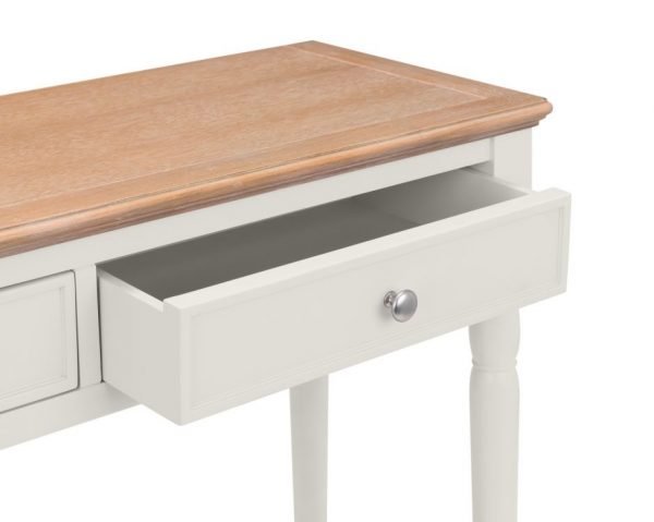 provence 2 drawer console table drawer detail