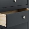 radley anthracite 6 drawer chest drawer detail open