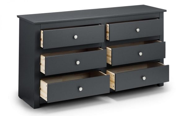 radley anthracite 6 drawer chest open