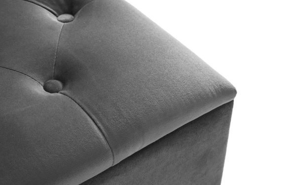 ravello blanket box dark grey velvet corner detail
