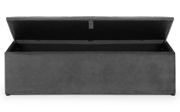 ravello blanket box dark grey velvet front view open