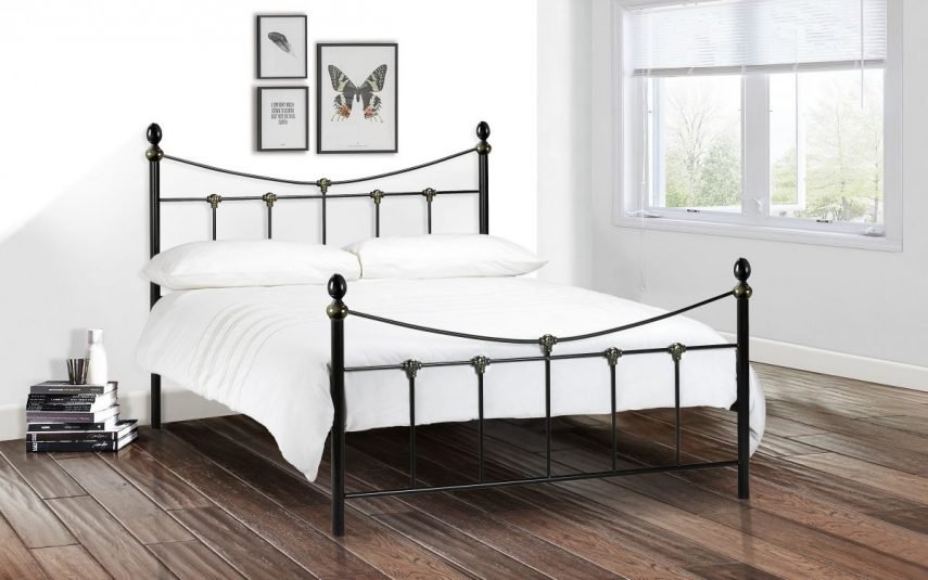 rebecca bed black gold roomset