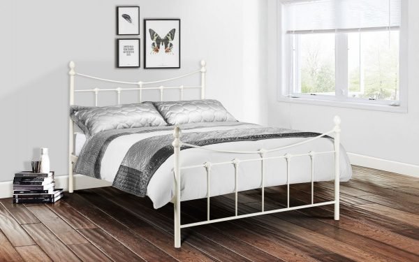 rebecca bed stone white roomset