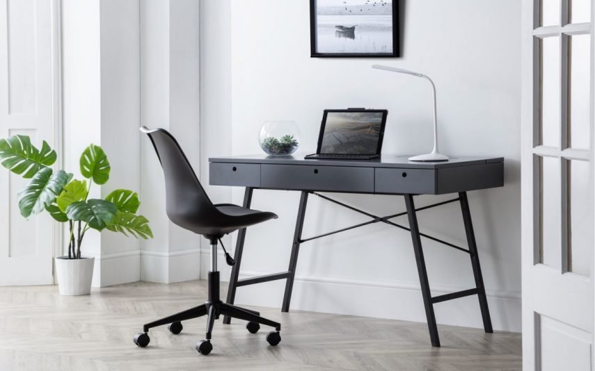 trianon grey desk erika chair roomset