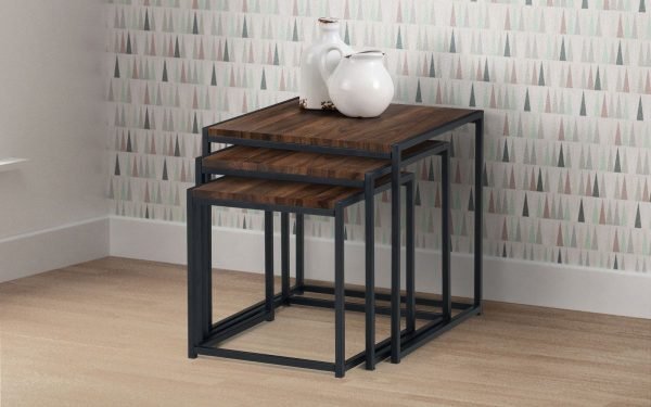 tribeca walnut nest of tables roomset