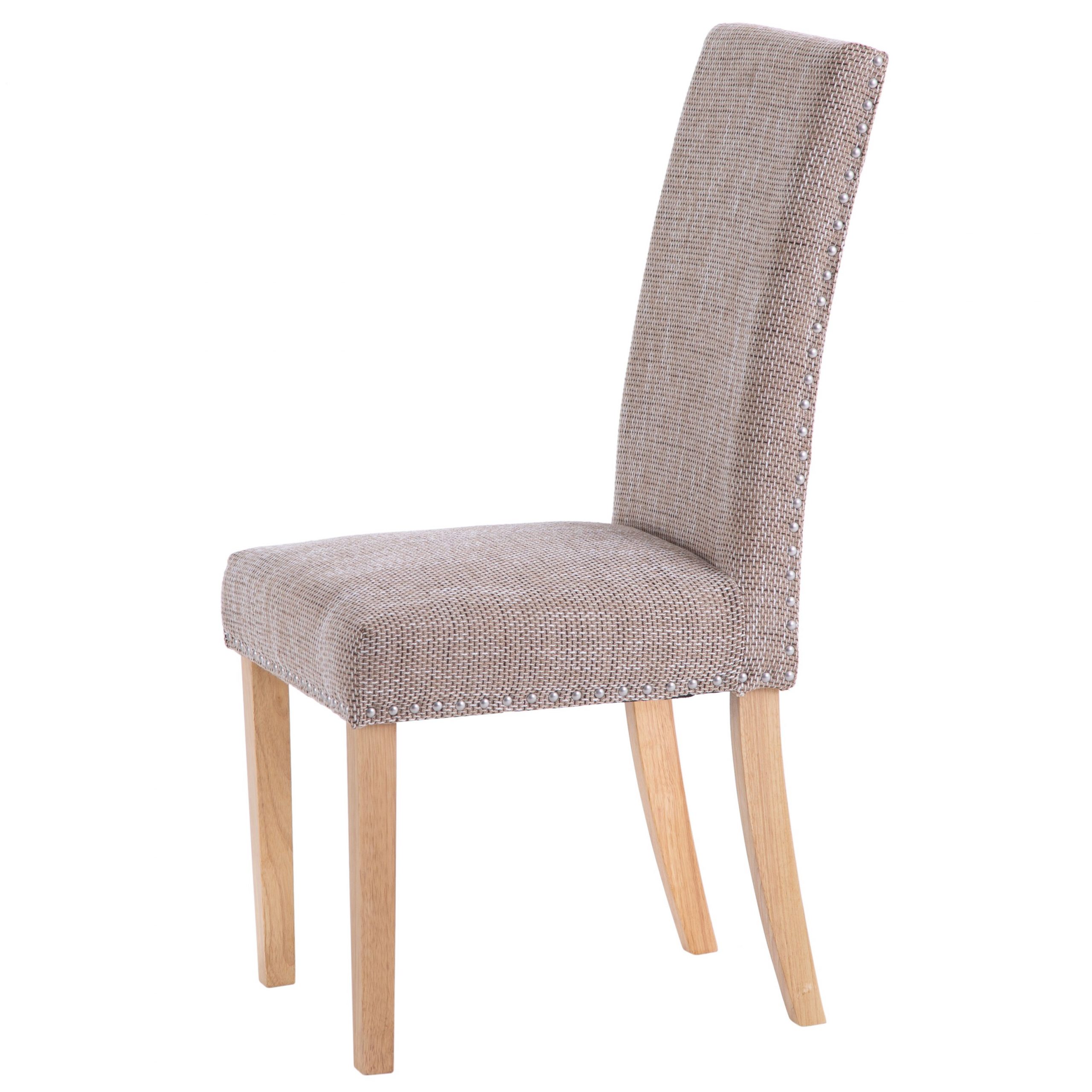 Studded Dining Chair Tweed Fabric Only Oak Furniture