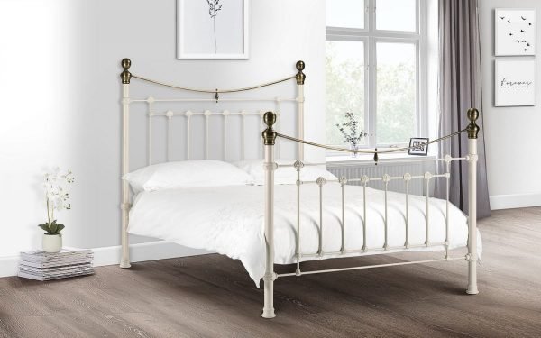 victoria bed stone white roomset