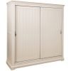 COB034 sliding door double wardrobe with shelves  painted bedroom cobble ivory beige cream