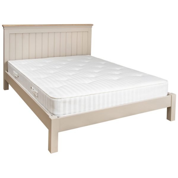 COB043 king bed 5ft panel bed frame  painted bedroom cobble ivory beige cream