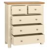 DPTPI painted drawer chest bedroom storage oak top ivory open x c default