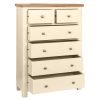DPTPI painted drawer chest bedroom storage oak top ivory open x c default