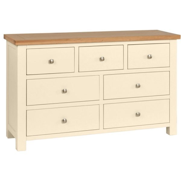 DPTPI painted drawer combination chest bedroom storage oak top ivory x c default