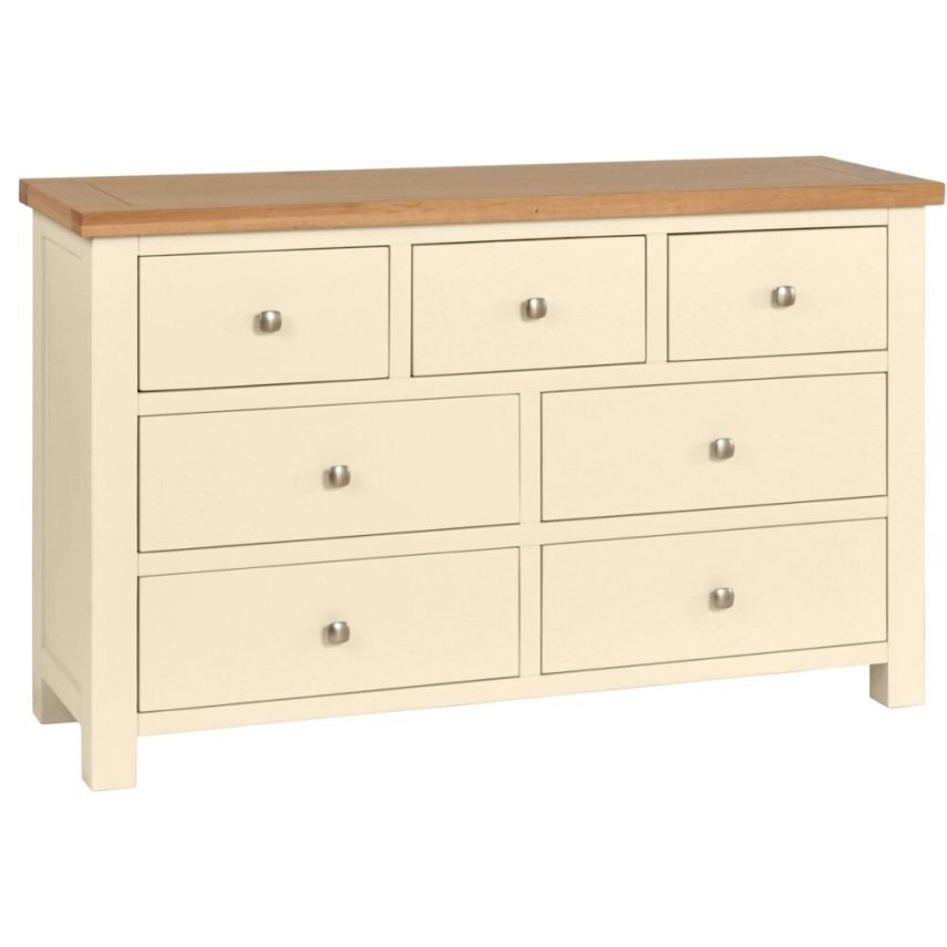 DPTPI painted drawer combination chest bedroom storage oak top ivory x c default