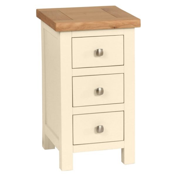 DPTPI painted compact small drawer bedside bedroom storage oak top ivory x c default