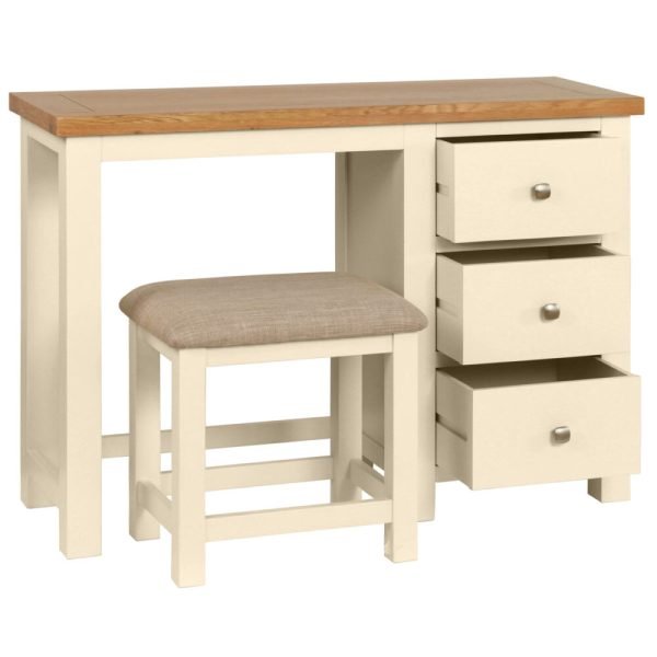 DPTPI painted dressing table stool set focal point make up bedroom oak top ivory open x c default
