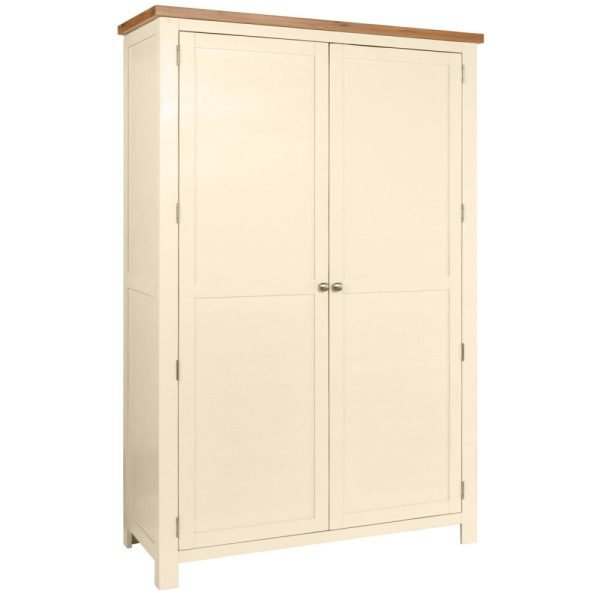 DPTPI painted all hanging door double wardrobe storage bedroom oak top ivory x c default
