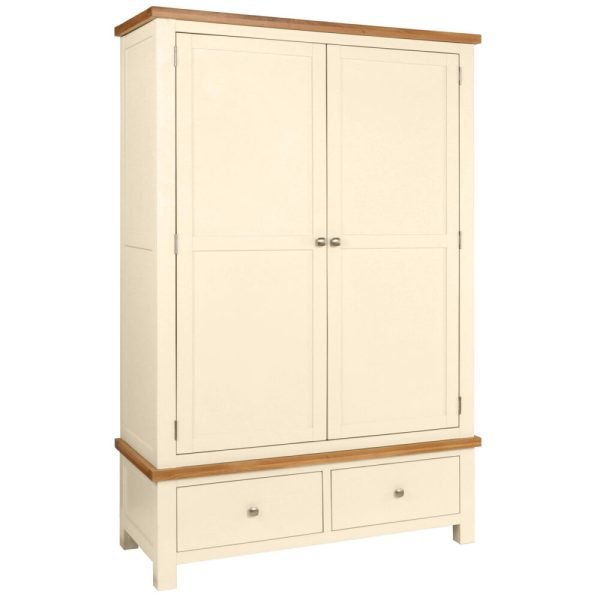 DPTPI painted double door wardrobe drawers storage bedroom oak top ivory x c default