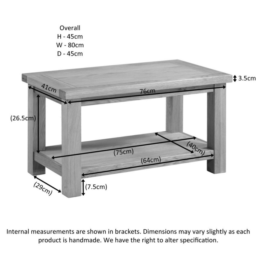 Delphinus Small Coffee Table With Shelf