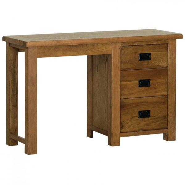Devonshire Rustic Oak Single Pedestal Dressing Table scaled