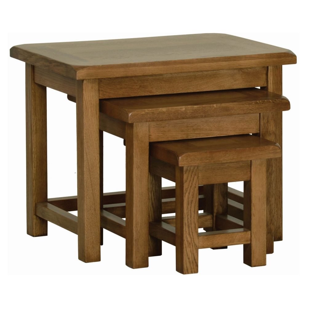 Dorado Rustic Oak Small Nest Of Tables Only Oak Furniture