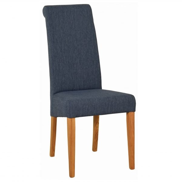 Dorset Oak Blue Fabric Chair scaled