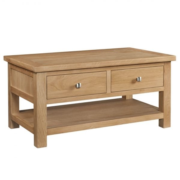 Dorset Oak Coffee Table With 2 Drawers