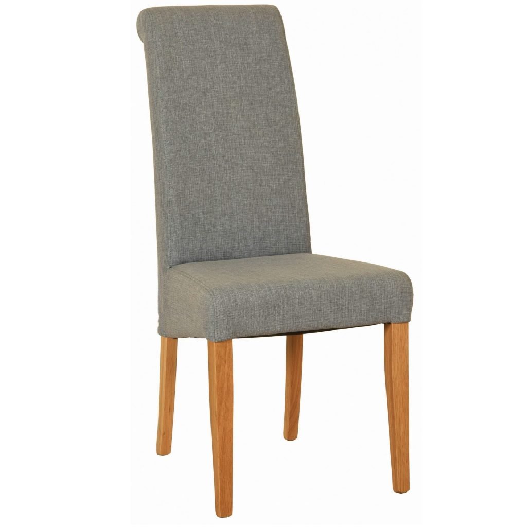 Delphinus Light Grey Fabric Chair Only Oak Furniture